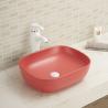 Buy cheap Not Breeding Bacteria Above Counter Bathroom Wash Basin Pink Easy Clean Ceramic Sink from wholesalers