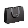 Buy cheap Luxury Ribbon Handle Boutique Shopping Packaging Black Paper Bags With Logo from wholesalers