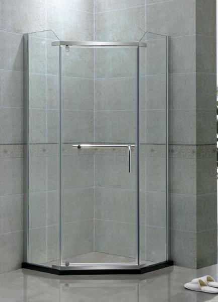 Buy cheap Angle Shape Single Pivot Shower Doors Stainless Steel Swing 8 MM Clear Tempered Glass from wholesalers