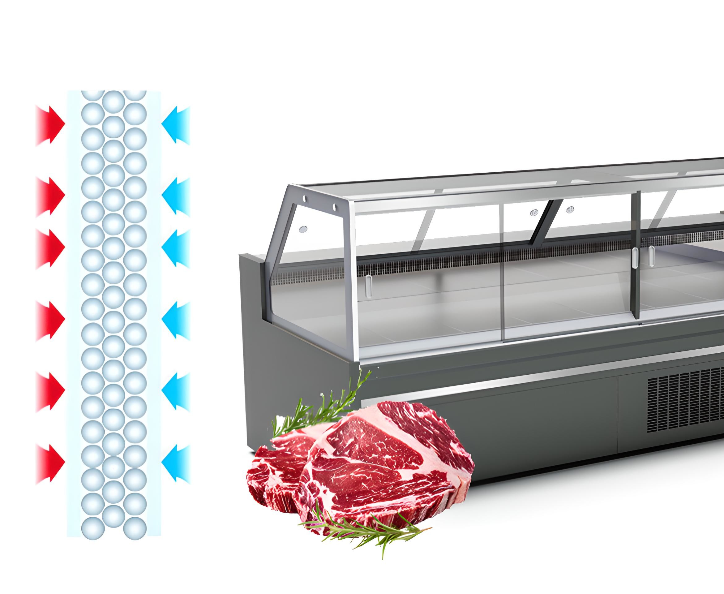 Cooked Meat 4 Foot Deli Case , 330L Seafood Display Fridge Insulating Glass