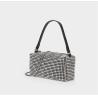 Buy cheap 15cm Mini Shoulder Purse Black Strap Silver Diamond Bag from wholesalers