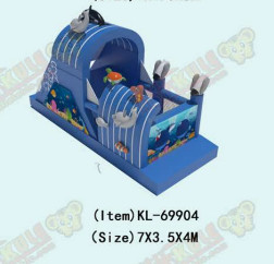 Buy cheap Marine Animals Theme Inflatable Bounce House With Small Slide from wholesalers