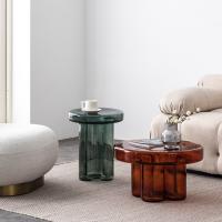 Buy cheap AMS 01 Tempered Glass Top Coffee Table Round High And Low Combined Glass Coffee product