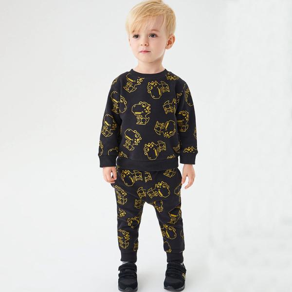 Buy cheap Hot Sale Toddler Boy Suit Clothes 100% Cotton Kids Clothing Fleece Sweatshirt Two Piece Sets Toddler boy clothing sets from wholesalers