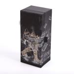 Decorative Rigid Magnetic Gift Box Silver Foil single bottle vodka Spirit Wine