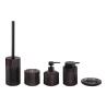 Buy cheap 5pcs Glass Bathroom Accessories Set Black With Round Shape Ribbed Vertical Stripe from wholesalers