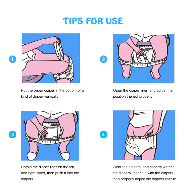 T Shape Straight Shaped 8 Shape Diaper Insert Pads Anti-Leak 3D Leak Prevention Channel