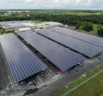 Double Row Solar Car Parking SS304 Carport Solar Mounting Structure Waterproof
