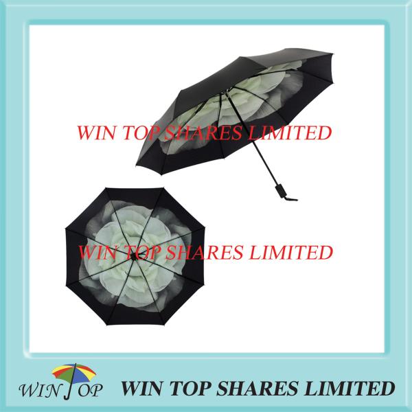Buy cheap Classic three folding Anti Sun Cape jasmine Umbrella from wholesalers