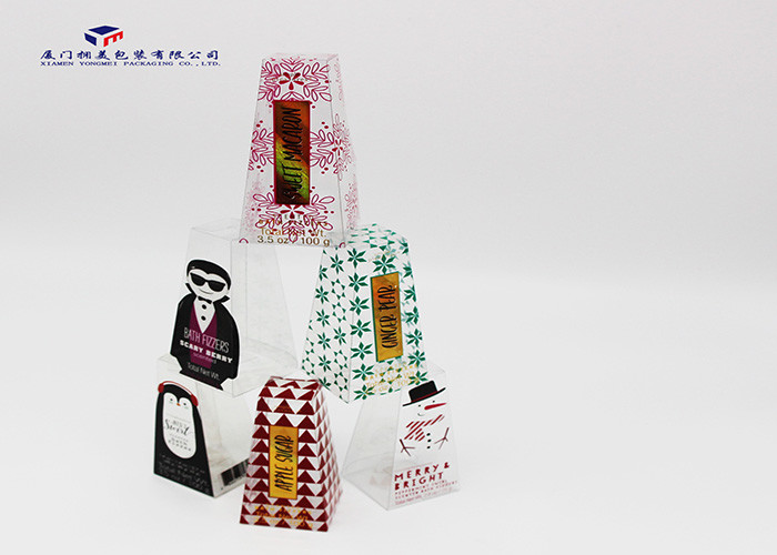 Trapezoid Shape PVC Custom Printed Plastic Boxes Impact Resistance 11.8cm Height