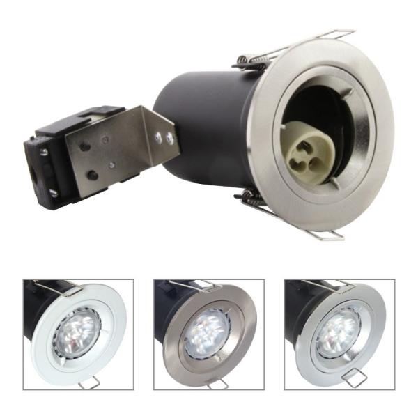 Buy cheap Die Cast Aluminium GU10 Fixed Fire Rated Downlight - Satin Nickel Color from wholesalers