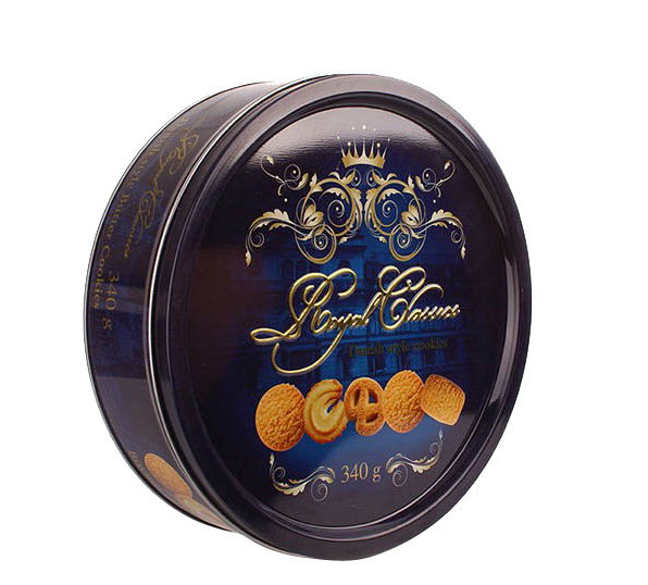 340g Biscuit Tin Container Offset Printing Large Empty Cookie Tins