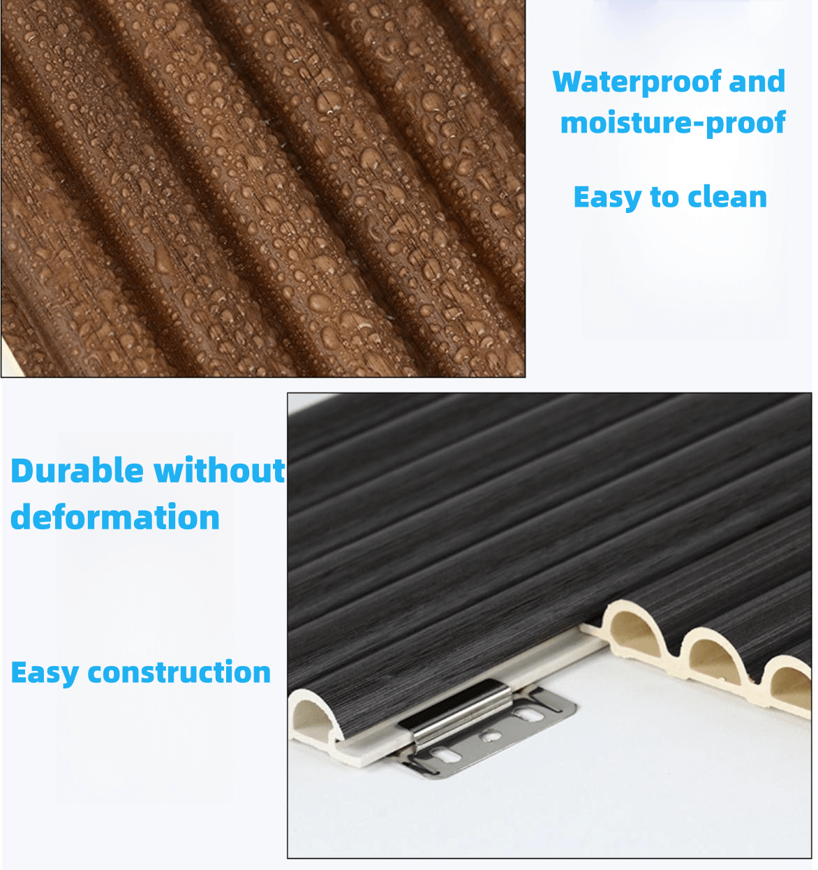 Slat Interiored Nano PVC Wood Effect Indoor Fluted Wall Panel for Wall Decoration