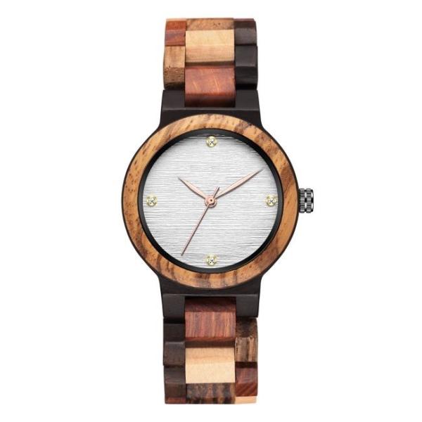 Buy cheap 1.65 Inch Wooden Wrist Watch 3BAR Quartz Female Wooden Dial Blue White from wholesalers