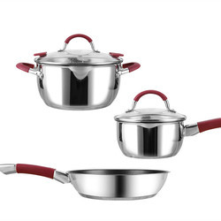 Buy cheap 5pcs Non Stick Cookware Set Kitchenware Stainless Steel Cooking Pot OEM from wholesalers