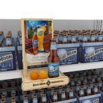POP Wine Display Stand Unique Design Wooden Beer Holder Countertop For