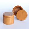 Buy cheap Round Bamboo Salt Box WithLaser Engraving Logo Magnetic Lid Spice Container Good For Durable Storage Organization from wholesalers