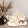 Buy cheap Christmas Wooden Decoration Unfinished Wood Puzzle Diy Painting Xmas Tree Cabin Kids Fine Motor Skills from wholesalers
