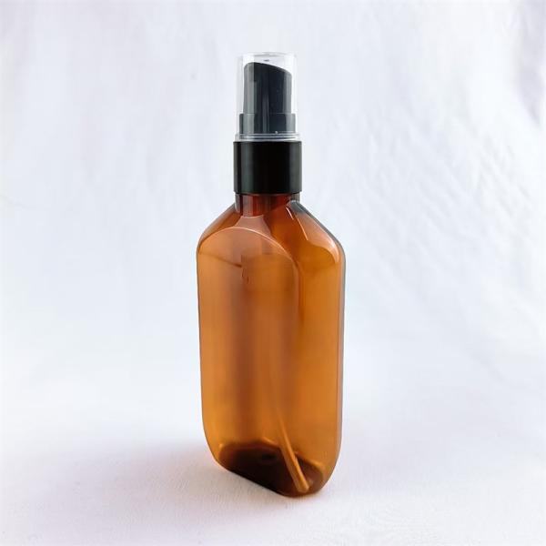 Buy cheap rectangle amber essential oil bottle glass with screw cap empty amber Boston glass perfume spray bottle from wholesalers