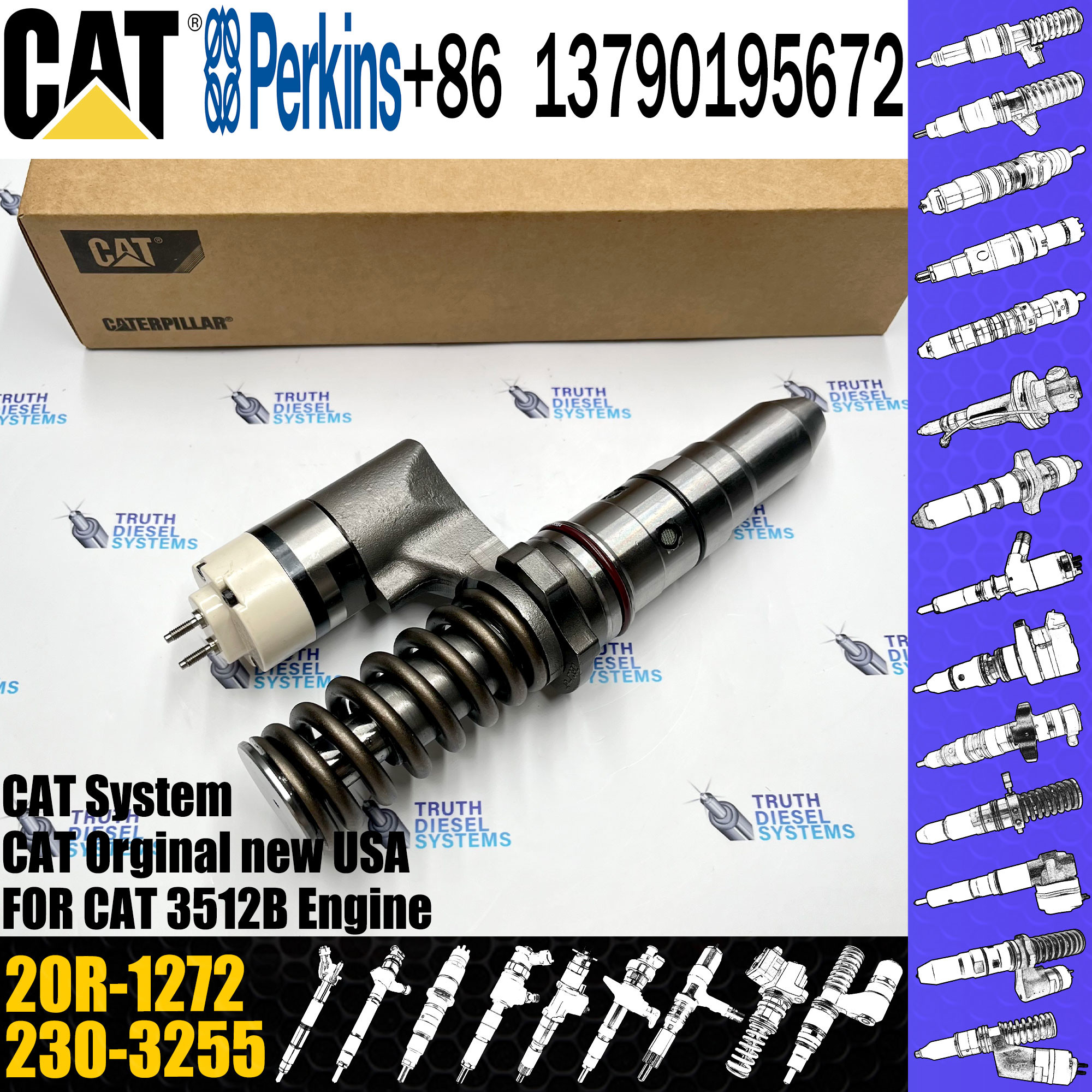 Engine Injector diesel common Rail Fuel Injector 392-0208 20R-1272 389-1969 379-0509 386-1771 10R-3255 for Caterpillar
