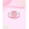 Buy cheap 18k White Gold Synthetic Diamond Ring Large Size 4.31ct Fancy Pink Radiant Cut Diamond from wholesalers