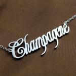 21.7in 2 Gram Custom Silver Necklaces Glossy Girlfriend Gold Plated Name