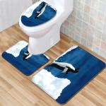 Creative Cute Cat Toilet Mat Set Personalized Dog Toilet Tank Cover Set