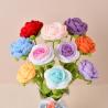 Buy cheap Handmade Knitted Rose Artificial Flowers, Crochet Floral Bouquet, DIY Yarn Knitting, Handcrafted Hook Flower Arrangement from wholesalers