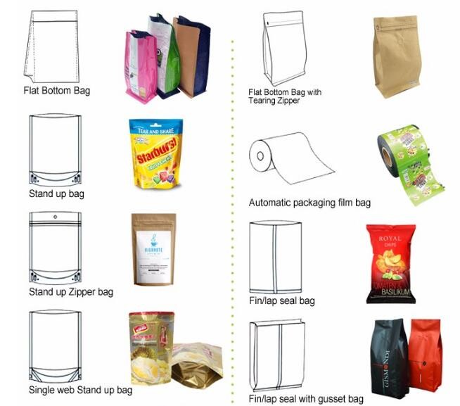 High Quality Custom Printed Flat Bottom Stand Up Kraft Paper Bags Food Packaging With Window And k