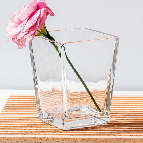 Buy cheap Clear Home Decoration Glass Machine Made Square Tapered Glass Vases 4.65 Inch Tall from wholesalers