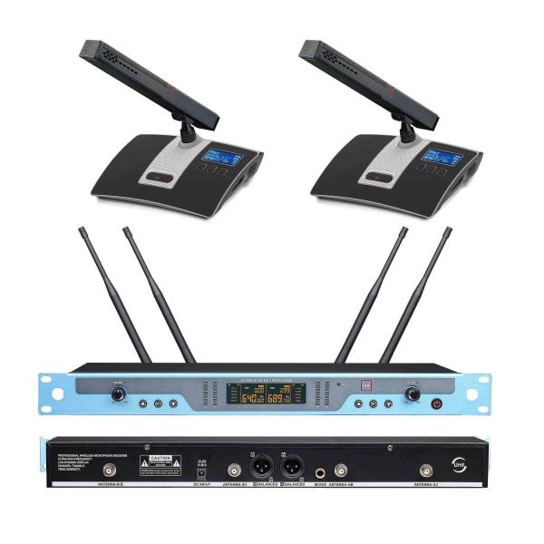 Buy cheap 2CH Dual Channel UHF Wireless Microphone System High Sensitive from wholesalers
