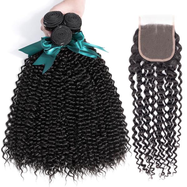Buy cheap Natural Color 100 Virgin Brazilian Curly Human Extensions For Ladys from wholesalers