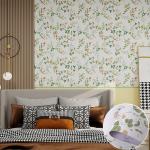 Green Botanical Peel And Stick Wallpaper Geometric Adhesive Floral Wallpaper