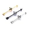 Buy cheap Gold plated piercing clear gems industrial barbell surgical steel from wholesalers