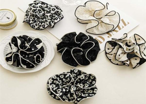 Buy cheap Summer fabric edge ruffled flower large hair band hair accessories French elegant feminine scrunchie head accessorie from wholesalers