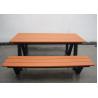 Buy cheap Hotel Restaurant Outdoor Dining Table With Bench , Park Wooden Outdoor Picnic Table With Benches from wholesalers