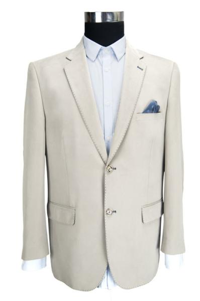Buy cheap Custom Mens Casual Blazer Jacket , Mens White Blazer Jacket Plus Size Beige from wholesalers