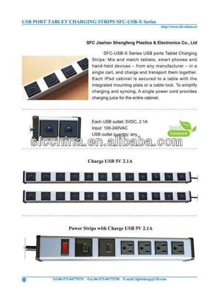 Buy cheap 5V 2.1A USB PORT CHARGER STRIPS FOR iPad mobile MP3 from wholesalers