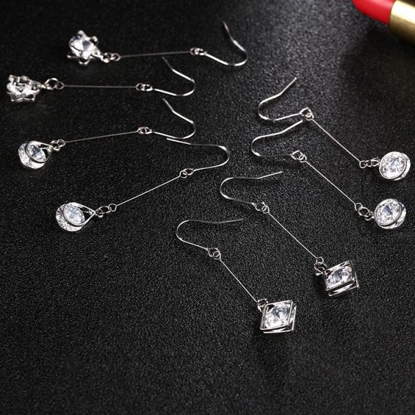 Buy cheap 2018 Fashion American style lady parts Earrings Ear Drops Silver Exported Korea Fashion Flower shapes Diamond from wholesalers