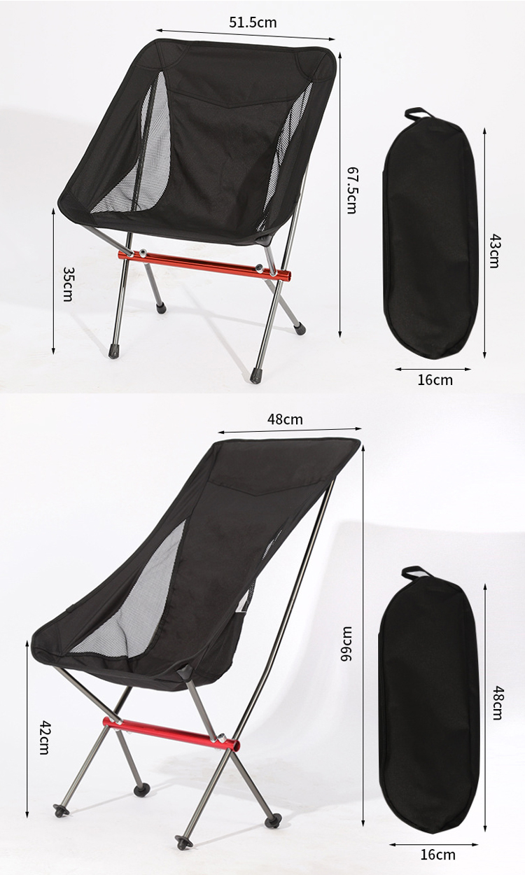 Outdoor Hiking Traveling Aluminium Lightweight Back Mesh Portable Folding Camping Moon Chair
