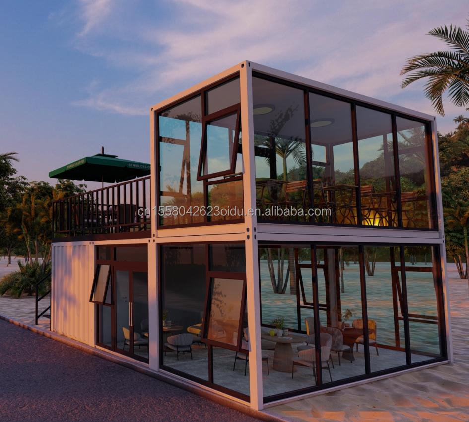 Galvanized Steel Bending Frame Movable Shipping Container Shops Bar Container Mobile Coffee Shop Contains House Prefab