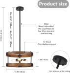 Rustic Farmhouse Ceiling Light 3-Light Semi Mount Chandelier(WH-CI-133)