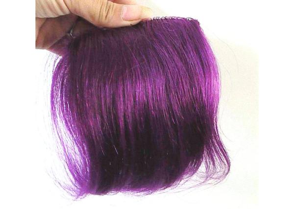 Buy cheap Healthy Custom Human Hair Wigs , Straight Layered Purple Colored 100% Remy Fringe Hair Wig from wholesalers