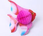 Small fresh element color paper sculpture, small goldfish pattern, paper flowers
