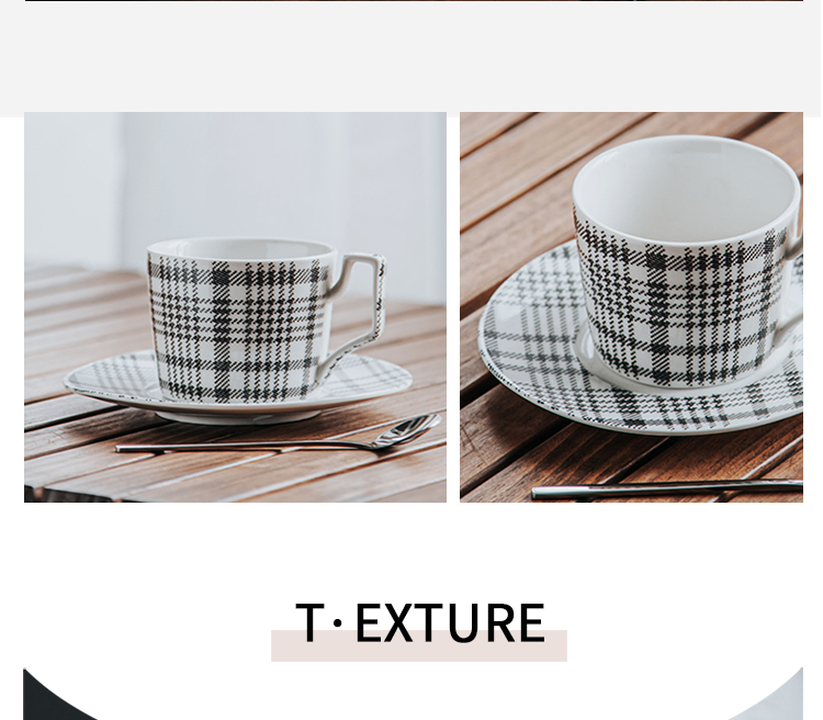 Modern 6.7 Oz Porcelain Cups Saucers With Sustainable Fabric Texture Pot And Saucer