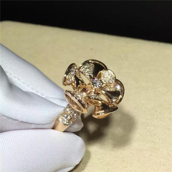 Buy cheap Flower Shaped Ring Luxury Jewelry 18K Gold Diamonds For Wedding / Engagement from wholesalers