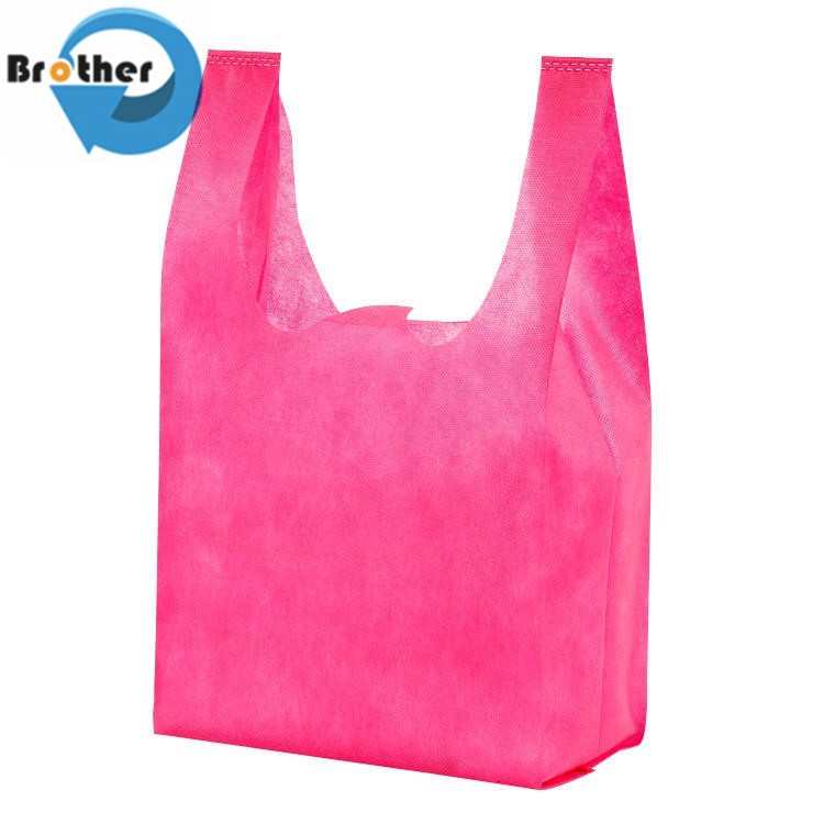 Customize PP Non Woven TNT Bags/Nonwoven Flat Bag/T-Shirt Bag Colored Blue Nonwoven Tote T Shirt Bag PP Non Woven Bag