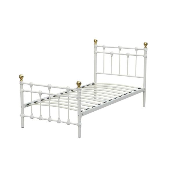 Buy cheap Eco Friendly Anti Tilt White Iron Single Bed Save Space For Hostel from wholesalers
