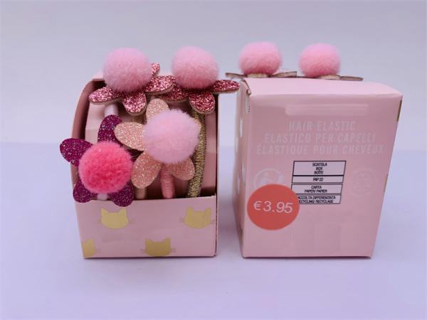 Buy cheap Party Festival Childrens Hair Accessories , Durable Pom Pom Hair Tie 4 Pieces One Set from wholesalers
