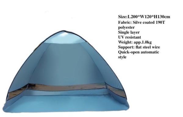 Buy cheap Outdoor Automatic Pop Up Camping Tent 200 X 120 X 130CM 190T Polyester Beach Awning from wholesalers